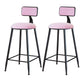 Modern Armless Backrest Counter Stool Iron Cafe Bar Stool with Velvet Cushion and Pedal Pink 2 Piece Set Counter Stool(26"H) Clearhalo 'Bar Furniture' 'Bar Stools' 'bar_stools' 'furn' 'furn_bar_stools' 'furniture_bar_stools' 'Kitchen & Dining Furniture' 'kitchen&dining_furn' 'kitchen' 'kitchen_furn' Furniture' 4483022