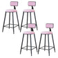 Modern Armless Backrest Counter Stool Iron Cafe Bar Stool with Velvet Cushion and Pedal Pink 4 Piece Set Counter Stool(26"H) Clearhalo 'Bar Furniture' 'Bar Stools' 'bar_stools' 'furn' 'furn_bar_stools' 'furniture_bar_stools' 'Kitchen & Dining Furniture' 'kitchen&dining_furn' 'kitchen' 'kitchen_furn' Furniture' 4483023