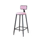 Modern Armless Backrest Counter Stool Iron Cafe Bar Stool with Velvet Cushion and Pedal Pink 1 Piece Bar Stool(30"H) Clearhalo 'Bar Furniture' 'Bar Stools' 'bar_stools' 'furn' 'furn_bar_stools' 'furniture_bar_stools' 'Kitchen & Dining Furniture' 'kitchen&dining_furn' 'kitchen' 'kitchen_furn' Furniture' 4483024