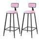 Modern Armless Backrest Counter Stool Iron Cafe Bar Stool with Velvet Cushion and Pedal Pink 2 Piece Set Bar Stool(30"H) Clearhalo 'Bar Furniture' 'Bar Stools' 'bar_stools' 'furn' 'furn_bar_stools' 'furniture_bar_stools' 'Kitchen & Dining Furniture' 'kitchen&dining_furn' 'kitchen' 'kitchen_furn' Furniture' 4483025