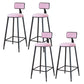 Modern Armless Backrest Counter Stool Iron Cafe Bar Stool with Velvet Cushion and Pedal Pink 4 Piece Set Bar Stool(30"H) Clearhalo 'Bar Furniture' 'Bar Stools' 'bar_stools' 'furn' 'furn_bar_stools' 'furniture_bar_stools' 'Kitchen & Dining Furniture' 'kitchen&dining_furn' 'kitchen' 'kitchen_furn' Furniture' 4483026