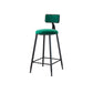 Modern Armless Backrest Counter Stool Iron Cafe Bar Stool with Velvet Cushion and Pedal Green 1 Piece Counter Stool(26"H) Clearhalo 'Bar Furniture' 'Bar Stools' 'bar_stools' 'furn' 'furn_bar_stools' 'furniture_bar_stools' 'Kitchen & Dining Furniture' 'kitchen&dining_furn' 'kitchen' 'kitchen_furn' Furniture' 4483036