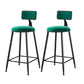 Modern Armless Backrest Counter Stool Iron Cafe Bar Stool with Velvet Cushion and Pedal Green 2 Piece Set Counter Stool(26"H) Clearhalo 'Bar Furniture' 'Bar Stools' 'bar_stools' 'furn' 'furn_bar_stools' 'furniture_bar_stools' 'Kitchen & Dining Furniture' 'kitchen&dining_furn' 'kitchen' 'kitchen_furn' Furniture' 4483037
