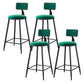 Modern Armless Backrest Counter Stool Iron Cafe Bar Stool with Velvet Cushion and Pedal Green 4 Piece Set Counter Stool(26"H) Clearhalo 'Bar Furniture' 'Bar Stools' 'bar_stools' 'furn' 'furn_bar_stools' 'furniture_bar_stools' 'Kitchen & Dining Furniture' 'kitchen&dining_furn' 'kitchen' 'kitchen_furn' Furniture' 4483038