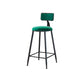 Modern Armless Backrest Counter Stool Iron Cafe Bar Stool with Velvet Cushion and Pedal Green 1 Piece Bar Stool(30"H) Clearhalo 'Bar Furniture' 'Bar Stools' 'bar_stools' 'furn' 'furn_bar_stools' 'furniture_bar_stools' 'Kitchen & Dining Furniture' 'kitchen&dining_furn' 'kitchen' 'kitchen_furn' Furniture' 4483039
