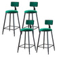 Modern Armless Backrest Counter Stool Iron Cafe Bar Stool with Velvet Cushion and Pedal Green 4 Piece Set Bar Stool(30"H) Clearhalo 'Bar Furniture' 'Bar Stools' 'bar_stools' 'furn' 'furn_bar_stools' 'furniture_bar_stools' 'Kitchen & Dining Furniture' 'kitchen&dining_furn' 'kitchen' 'kitchen_furn' Furniture' 4483041