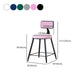 Modern Armless Backrest Counter Stool Iron Cafe Bar Stool with Velvet Cushion and Pedal Clearhalo 'Bar Furniture' 'Bar Stools' 'bar_stools' 'furn' 'furn_bar_stools' 'furniture_bar_stools' 'Kitchen & Dining Furniture' 'kitchen&dining_furn' 'kitchen' 'kitchen_furn' Furniture' 4483042