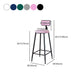 Modern Armless Backrest Counter Stool Iron Cafe Bar Stool with Velvet Cushion and Pedal Clearhalo 'Bar Furniture' 'Bar Stools' 'bar_stools' 'furn' 'furn_bar_stools' 'furniture_bar_stools' 'Kitchen & Dining Furniture' 'kitchen&dining_furn' 'kitchen' 'kitchen_furn' Furniture' 4483044