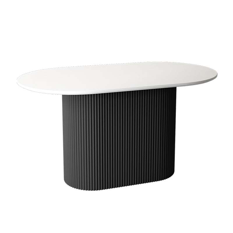 Oval Pedestal Base Dining Table Contemporary Dinette Table for Home Wood Black Clearhalo ' dining_table' 'Dining Tables & Seating' 'Dining Tables' 'furn' 'furn_dining_table' 'Furniture' 'furniture_dining_table' 'Kitchen & Dining Furniture' 'kitchen&dining_furn' 'kitchen' 'kitchen_dining_table' 4491221