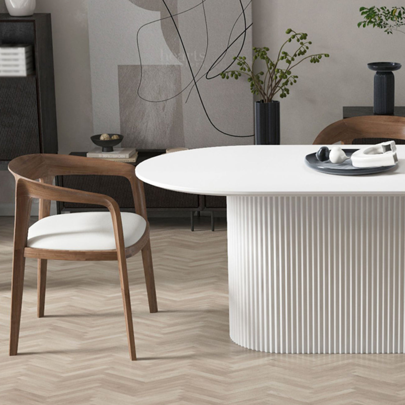 Oval Pedestal Base Dining Table Contemporary Dinette Table for Home Clearhalo ' dining_table' 'Dining Tables & Seating' 'Dining Tables' 'furn' 'furn_dining_table' 'Furniture' 'furniture_dining_table' 'Kitchen & Dining Furniture' 'kitchen&dining_furn' 'kitchen' 'kitchen_dining_table' 4491227