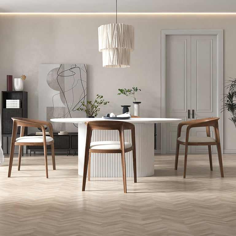 Oval Pedestal Base Dining Table Contemporary Dinette Table for Home Clearhalo ' dining_table' 'Dining Tables & Seating' 'Dining Tables' 'furn' 'furn_dining_table' 'Furniture' 'furniture_dining_table' 'Kitchen & Dining Furniture' 'kitchen&dining_furn' 'kitchen' 'kitchen_dining_table' 4491229