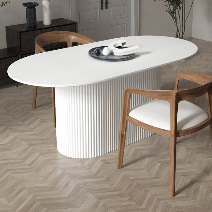 Oval Pedestal Base Dining Table Contemporary Dinette Table for Home Clearhalo ' dining_table' 'Dining Tables & Seating' 'Dining Tables' 'furn' 'furn_dining_table' 'Furniture' 'furniture_dining_table' 'Kitchen & Dining Furniture' 'kitchen&dining_furn' 'kitchen' 'kitchen_dining_table' 4491234