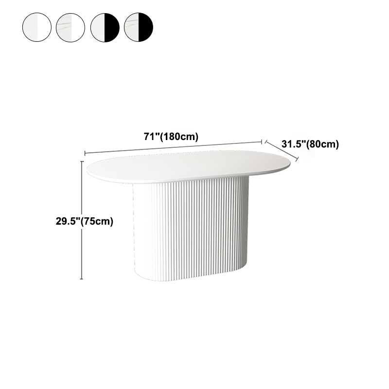 Oval Pedestal Base Dining Table Contemporary Dinette Table for Home Clearhalo ' dining_table' 'Dining Tables & Seating' 'Dining Tables' 'furn' 'furn_dining_table' 'Furniture' 'furniture_dining_table' 'Kitchen & Dining Furniture' 'kitchen&dining_furn' 'kitchen' 'kitchen_dining_table' 4491235