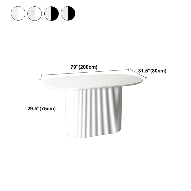 Oval Pedestal Base Dining Table Contemporary Dinette Table for Home Clearhalo ' dining_table' 'Dining Tables & Seating' 'Dining Tables' 'furn' 'furn_dining_table' 'Furniture' 'furniture_dining_table' 'Kitchen & Dining Furniture' 'kitchen&dining_furn' 'kitchen' 'kitchen_dining_table' 4491236