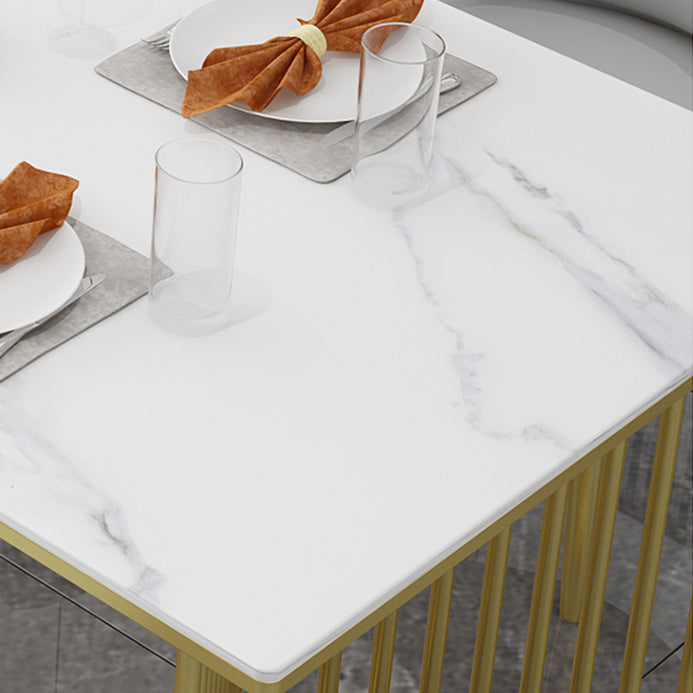 Sintered Stone Dining Table Traditional Luxury Rectangle Dining Table with Gold Frame Clearhalo ' dining_table' 'Dining Tables & Seating' 'Dining Tables' 'furn' 'furn_dining_table' 'Furniture' 'furniture_dining_table' 'Kitchen & Dining Furniture' 'kitchen&dining_furn' 'kitchen' 'kitchen_dining_table' 4491244