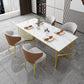 Sintered Stone Dining Table Traditional Luxury Rectangle Dining Table with Gold Frame Clearhalo ' dining_table' 'Dining Tables & Seating' 'Dining Tables' 'furn' 'furn_dining_table' 'Furniture' 'furniture_dining_table' 'Kitchen & Dining Furniture' 'kitchen&dining_furn' 'kitchen' 'kitchen_dining_table' 4491246