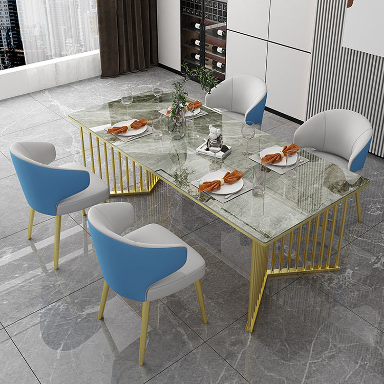 Sintered Stone Dining Table Traditional Luxury Rectangle Dining Table with Gold Frame Clearhalo ' dining_table' 'Dining Tables & Seating' 'Dining Tables' 'furn' 'furn_dining_table' 'Furniture' 'furniture_dining_table' 'Kitchen & Dining Furniture' 'kitchen&dining_furn' 'kitchen' 'kitchen_dining_table' 4491248
