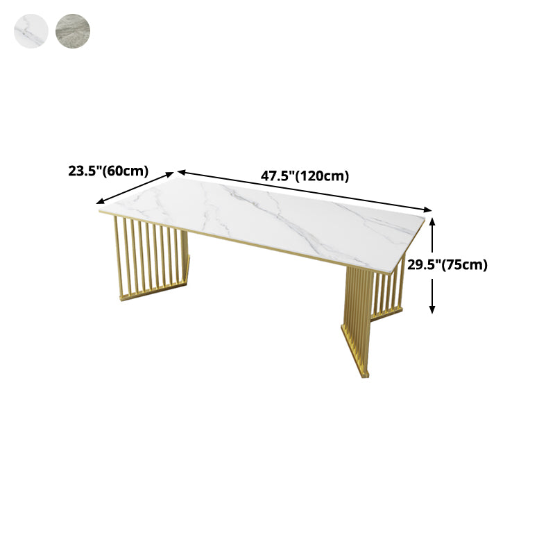 Sintered Stone Dining Table Traditional Luxury Rectangle Dining Table with Gold Frame Clearhalo ' dining_table' 'Dining Tables & Seating' 'Dining Tables' 'furn' 'furn_dining_table' 'Furniture' 'furniture_dining_table' 'Kitchen & Dining Furniture' 'kitchen&dining_furn' 'kitchen' 'kitchen_dining_table' 4491251