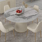 Traditional Luxury Dining Table Round Sintered Stone Dining Table for Home Gray 51.2"L x 51.2"W x 29.5"H Without Chairs Clearhalo ' dining_table' 'Dining Tables & Seating' 'Dining Tables' 'furn' 'furn_dining_table' 'Furniture' 'furniture_dining_table' 'Kitchen & Dining Furniture' 'kitchen&dining_furn' 'kitchen' 'kitchen_dining_table' 4491261
