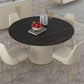 Traditional Luxury Dining Table Round Sintered Stone Dining Table for Home Black Gold 51.2"L x 51.2"W x 29.5"H Without Chairs Clearhalo ' dining_table' 'Dining Tables & Seating' 'Dining Tables' 'furn' 'furn_dining_table' 'Furniture' 'furniture_dining_table' 'Kitchen & Dining Furniture' 'kitchen&dining_furn' 'kitchen' 'kitchen_dining_table' 4491262