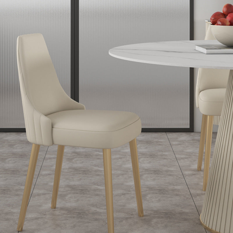 Traditional Luxury Dining Table Round Sintered Stone Dining Table for Home Clearhalo ' dining_table' 'Dining Tables & Seating' 'Dining Tables' 'furn' 'furn_dining_table' 'Furniture' 'furniture_dining_table' 'Kitchen & Dining Furniture' 'kitchen&dining_furn' 'kitchen' 'kitchen_dining_table' 4491265
