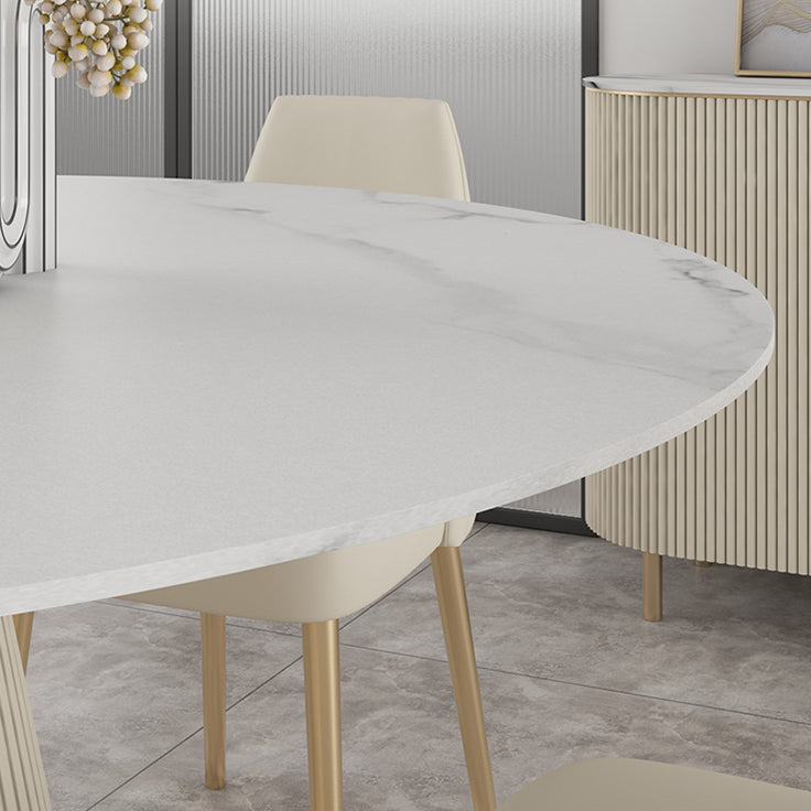 Traditional Luxury Dining Table Round Sintered Stone Dining Table for Home Clearhalo ' dining_table' 'Dining Tables & Seating' 'Dining Tables' 'furn' 'furn_dining_table' 'Furniture' 'furniture_dining_table' 'Kitchen & Dining Furniture' 'kitchen&dining_furn' 'kitchen' 'kitchen_dining_table' 4491266