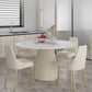 Traditional Luxury Dining Table Round Sintered Stone Dining Table for Home Clearhalo ' dining_table' 'Dining Tables & Seating' 'Dining Tables' 'furn' 'furn_dining_table' 'Furniture' 'furniture_dining_table' 'Kitchen & Dining Furniture' 'kitchen&dining_furn' 'kitchen' 'kitchen_dining_table' 4491269