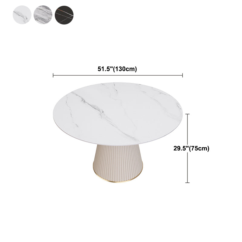 Traditional Luxury Dining Table Round Sintered Stone Dining Table for Home Clearhalo ' dining_table' 'Dining Tables & Seating' 'Dining Tables' 'furn' 'furn_dining_table' 'Furniture' 'furniture_dining_table' 'Kitchen & Dining Furniture' 'kitchen&dining_furn' 'kitchen' 'kitchen_dining_table' 4491273