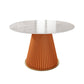 Traditional Luxury Dining Table Round Sintered Stone Pedestal Dining Table Orange Without Chairs Clearhalo ' dining_table' 'Dining Tables & Seating' 'Dining Tables' 'furn' 'furn_dining_table' 'Furniture' 'furniture_dining_table' 'Kitchen & Dining Furniture' 'kitchen&dining_furn' 'kitchen' 'kitchen_dining_table' 4491295