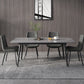 Industrial Style Dining Table Rectangle Sintered Stone 4 Legs Table with Black Frame Light Gray 55.1"L x 31.5"W x 29.5"H Without Chairs Clearhalo ' dining_table' 'Dining Tables & Seating' 'Dining Tables' 'furn' 'furn_dining_table' 'Furniture' 'furniture_dining_table' 'Kitchen & Dining Furniture' 'kitchen&dining_furn' 'kitchen' 'kitchen_dining_table' 4491308