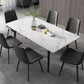 Industrial Style Dining Table Rectangle Sintered Stone 4 Legs Table with Black Frame White 55.1"L x 31.5"W x 29.5"H Without Chairs Clearhalo ' dining_table' 'Dining Tables & Seating' 'Dining Tables' 'furn' 'furn_dining_table' 'Furniture' 'furniture_dining_table' 'Kitchen & Dining Furniture' 'kitchen&dining_furn' 'kitchen' 'kitchen_dining_table' 4491311