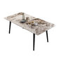 Industrial Style Dining Table Rectangle Sintered Stone 4 Legs Table with Black Frame Pandora Gold Without Chairs Clearhalo ' dining_table' 'Dining Tables & Seating' 'Dining Tables' 'furn' 'furn_dining_table' 'Furniture' 'furniture_dining_table' 'Kitchen & Dining Furniture' 'kitchen&dining_furn' 'kitchen' 'kitchen_dining_table' 4491312