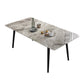 Industrial Style Dining Table Rectangle Sintered Stone 4 Legs Table with Black Frame Gray Without Chairs Clearhalo ' dining_table' 'Dining Tables & Seating' 'Dining Tables' 'furn' 'furn_dining_table' 'Furniture' 'furniture_dining_table' 'Kitchen & Dining Furniture' 'kitchen&dining_furn' 'kitchen' 'kitchen_dining_table' 4491315