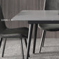 Industrial Style Dining Table Rectangle Sintered Stone 4 Legs Table with Black Frame Clearhalo ' dining_table' 'Dining Tables & Seating' 'Dining Tables' 'furn' 'furn_dining_table' 'Furniture' 'furniture_dining_table' 'Kitchen & Dining Furniture' 'kitchen&dining_furn' 'kitchen' 'kitchen_dining_table' 4491316