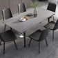 Industrial Style Dining Table Rectangle Sintered Stone 4 Legs Table with Black Frame Clearhalo ' dining_table' 'Dining Tables & Seating' 'Dining Tables' 'furn' 'furn_dining_table' 'Furniture' 'furniture_dining_table' 'Kitchen & Dining Furniture' 'kitchen&dining_furn' 'kitchen' 'kitchen_dining_table' 4491317