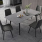 Industrial Style Dining Table Rectangle Sintered Stone 4 Legs Table with Black Frame Clearhalo ' dining_table' 'Dining Tables & Seating' 'Dining Tables' 'furn' 'furn_dining_table' 'Furniture' 'furniture_dining_table' 'Kitchen & Dining Furniture' 'kitchen&dining_furn' 'kitchen' 'kitchen_dining_table' 4491322