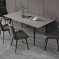 Industrial Style Dining Table Rectangle Sintered Stone 4 Legs Table with Black Frame Clearhalo ' dining_table' 'Dining Tables & Seating' 'Dining Tables' 'furn' 'furn_dining_table' 'Furniture' 'furniture_dining_table' 'Kitchen & Dining Furniture' 'kitchen&dining_furn' 'kitchen' 'kitchen_dining_table' 4491323