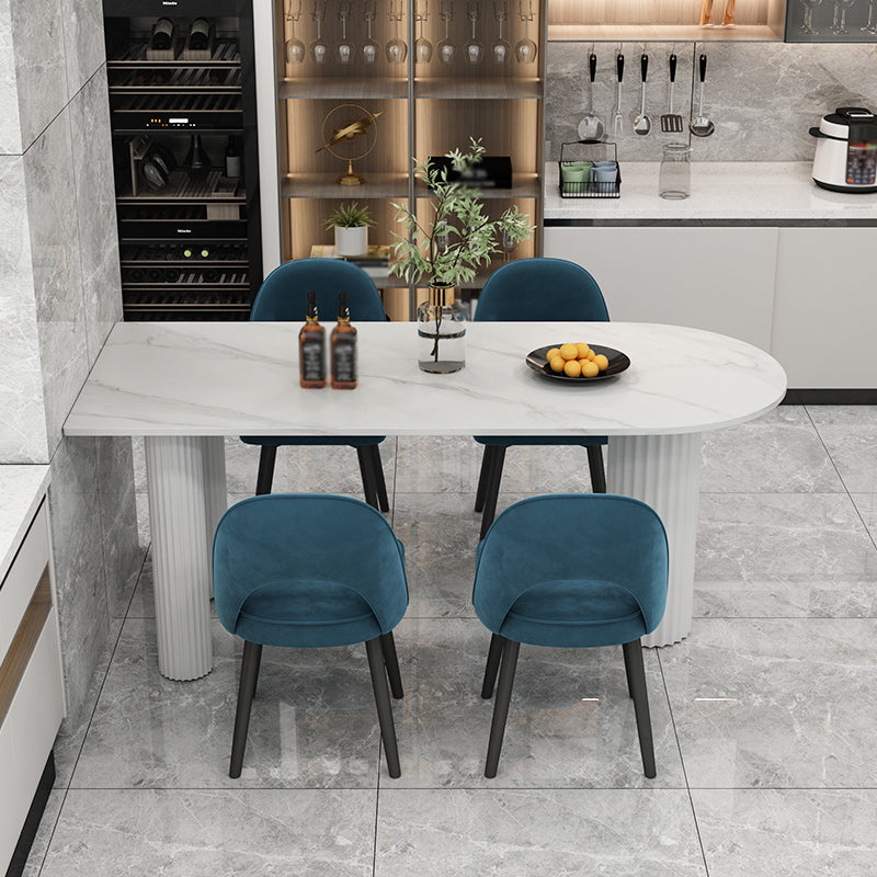 Metal Modern Free Form Table Sintered Stone Table with 3 Legs Beige 51.2"L x 27.6"W x 29.5"H Without Chairs Clearhalo ' dining_table' 'Dining Tables & Seating' 'Dining Tables' 'furn' 'furn_dining_table' 'Furniture' 'furniture_dining_table' 'Kitchen & Dining Furniture' 'kitchen&dining_furn' 'kitchen' 'kitchen_dining_table' 4491327