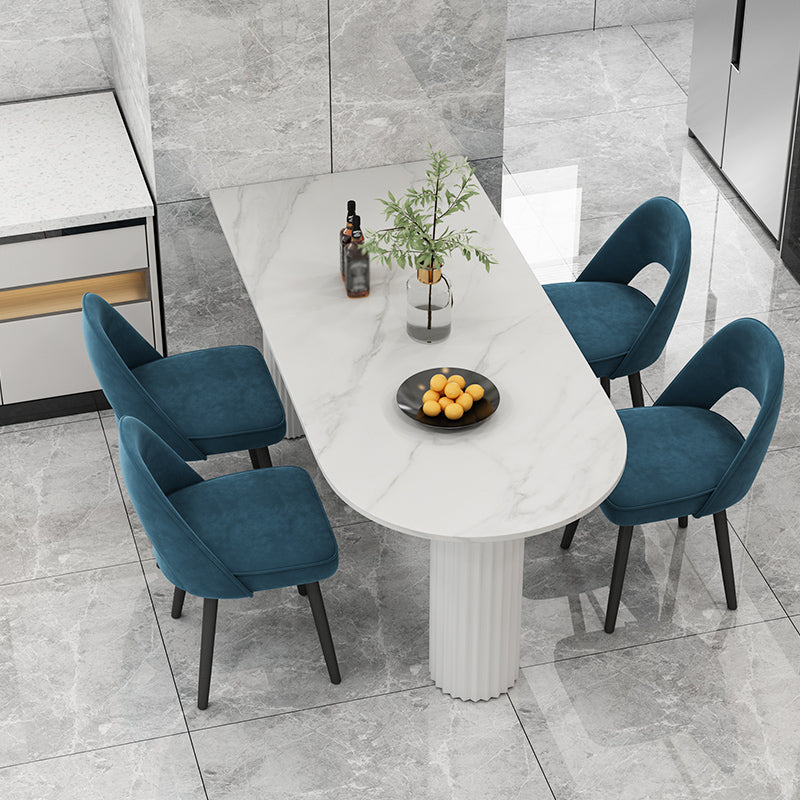 Metal Modern Free Form Table Sintered Stone Table with 3 Legs Beige 47.2"L x 23.6"W x 29.5"H Without Chairs Clearhalo ' dining_table' 'Dining Tables & Seating' 'Dining Tables' 'furn' 'furn_dining_table' 'Furniture' 'furniture_dining_table' 'Kitchen & Dining Furniture' 'kitchen&dining_furn' 'kitchen' 'kitchen_dining_table' 4491329