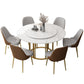 Round Sintered Stone Dining Table Traditional Luxury Dining Table with Gold Base Clearhalo ' dining_table' 'Dining Tables & Seating' 'Dining Tables' 'furn' 'furn_dining_table' 'Furniture' 'furniture_dining_table' 'Kitchen & Dining Furniture' 'kitchen&dining_furn' 'kitchen' 'kitchen_dining_table' 4491350