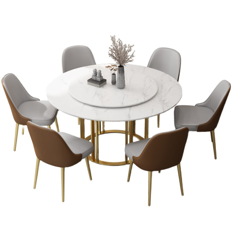 Round Sintered Stone Dining Table Traditional Luxury Dining Table with Gold Base Clearhalo ' dining_table' 'Dining Tables & Seating' 'Dining Tables' 'furn' 'furn_dining_table' 'Furniture' 'furniture_dining_table' 'Kitchen & Dining Furniture' 'kitchen&dining_furn' 'kitchen' 'kitchen_dining_table' 4491350