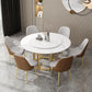 Round Sintered Stone Dining Table Traditional Luxury Dining Table with Gold Base Clearhalo ' dining_table' 'Dining Tables & Seating' 'Dining Tables' 'furn' 'furn_dining_table' 'Furniture' 'furniture_dining_table' 'Kitchen & Dining Furniture' 'kitchen&dining_furn' 'kitchen' 'kitchen_dining_table' 4491353
