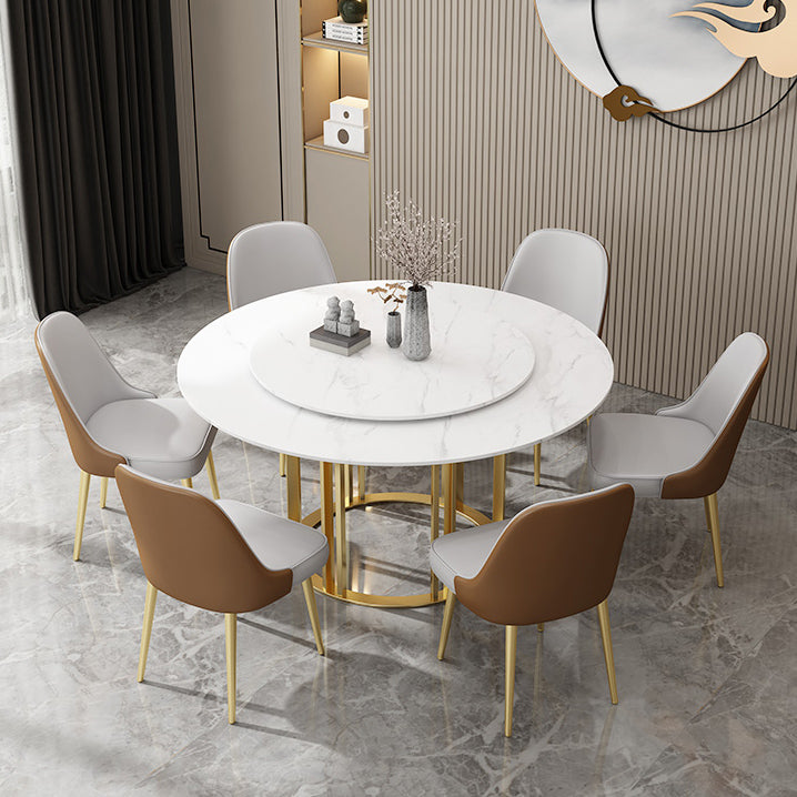 Round Sintered Stone Dining Table Traditional Luxury Dining Table with Gold Base Clearhalo ' dining_table' 'Dining Tables & Seating' 'Dining Tables' 'furn' 'furn_dining_table' 'Furniture' 'furniture_dining_table' 'Kitchen & Dining Furniture' 'kitchen&dining_furn' 'kitchen' 'kitchen_dining_table' 4491353