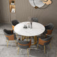 Round Sintered Stone Dining Table Traditional Luxury Dining Table with Gold Base Clearhalo ' dining_table' 'Dining Tables & Seating' 'Dining Tables' 'furn' 'furn_dining_table' 'Furniture' 'furniture_dining_table' 'Kitchen & Dining Furniture' 'kitchen&dining_furn' 'kitchen' 'kitchen_dining_table' 4491354