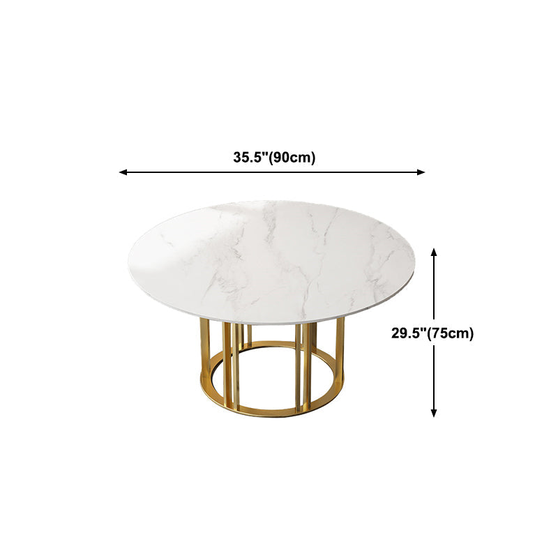 Round Sintered Stone Dining Table Traditional Luxury Dining Table with Gold Base Clearhalo ' dining_table' 'Dining Tables & Seating' 'Dining Tables' 'furn' 'furn_dining_table' 'Furniture' 'furniture_dining_table' 'Kitchen & Dining Furniture' 'kitchen&dining_furn' 'kitchen' 'kitchen_dining_table' 4491357