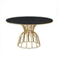 Metal Traditional Luxury Round Table Sintered Stone Top Table with Pedestal Base Black Without Chairs Clearhalo ' dining_table' 'Dining Tables & Seating' 'Dining Tables' 'furn' 'furn_dining_table' 'Furniture' 'furniture_dining_table' 'Kitchen & Dining Furniture' 'kitchen&dining_furn' 'kitchen' 'kitchen_dining_table' 4491366