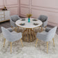 Metal Traditional Luxury Round Table Sintered Stone Top Table with Pedestal Base Clearhalo ' dining_table' 'Dining Tables & Seating' 'Dining Tables' 'furn' 'furn_dining_table' 'Furniture' 'furniture_dining_table' 'Kitchen & Dining Furniture' 'kitchen&dining_furn' 'kitchen' 'kitchen_dining_table' 4491373