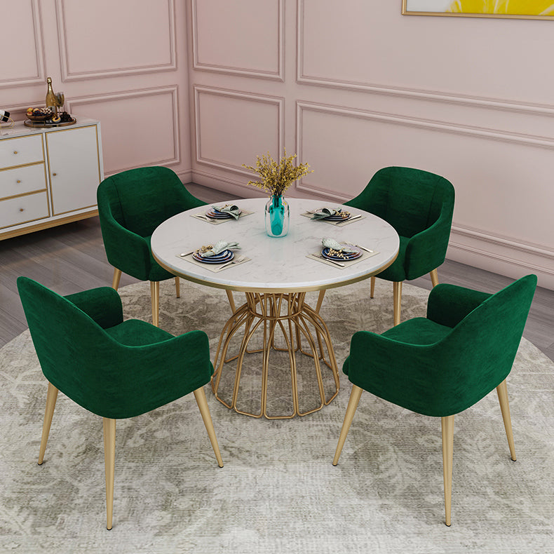 Metal Traditional Luxury Round Table Sintered Stone Top Table with Pedestal Base Clearhalo ' dining_table' 'Dining Tables & Seating' 'Dining Tables' 'furn' 'furn_dining_table' 'Furniture' 'furniture_dining_table' 'Kitchen & Dining Furniture' 'kitchen&dining_furn' 'kitchen' 'kitchen_dining_table' 4491378