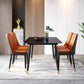 Rectangle Sintered Stone Dining Table Traditional Luxury Dining Table with Black Frame Black Gold 47.2"L x 23.6"W x 29.5"H Without Chairs Clearhalo ' dining_table' 'Dining Tables & Seating' 'Dining Tables' 'furn' 'furn_dining_table' 'Furniture' 'furniture_dining_table' 'Kitchen & Dining Furniture' 'kitchen&dining_furn' 'kitchen' 'kitchen_dining_table' 4491402