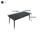 Rectangle Sintered Stone Dining Table Traditional Luxury Dining Table with Black Frame Clearhalo ' dining_table' 'Dining Tables & Seating' 'Dining Tables' 'furn' 'furn_dining_table' 'Furniture' 'furniture_dining_table' 'Kitchen & Dining Furniture' 'kitchen&dining_furn' 'kitchen' 'kitchen_dining_table' 4491411